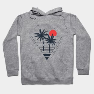 Sunset. Palms. Geometric Style Hoodie